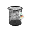 D.RECT Stifteköcher Metall Ø91 mm – Runder Stiftehalter aus Drahtmetall Mesh – Schreibtisch Organizer Becher für Kugelschreiber, Bleistifte & Bürobedarf, Schwarz