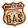 Retro Vintage Aufkleber -Finest Folia Sticker Old School Ace Kult Rockabilly (R222-11 Route 66)