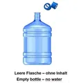 Mutto leere Flasche, Wasserbehälter, Wassergallone Mineralwasserflasche für 19 Liter inkl. 2 Deckel - Transparent