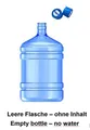 leere mutto Wasserflasche + 2 Deckel, Wasserbehälter 19 l wiederverwendbar NEU
