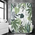 AntiSchimmelDuschvorhang 180x200 cm DschungelPolyester mit Ringen, Tropische ...