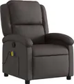 vidaXL Massagesessel Dunkelbraun Echtleder