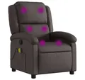 vidaXL Sessel Massagesessel Dunkelbraun Echtleder (1-St)