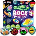 JOYIN 12 Stück Steine Bemalen Set mit 18 Farben (Farbe Leuchtet Im Dunkel &