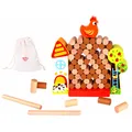 TOOKY TOY Falling Hen Wooden Farm Jenga Spiel