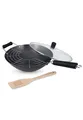 Ken Home Wokpfanne 4-teiliges Set Kohlenstoffstahl mit Phenolharz-Griff mit Antihaftbeschichtung Schwarz One Size
