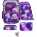 Belmil Maxi ergonomisches Schulranzen-Set 5-teilig "Shining Fairy" mit Brustgurt und Hüfgurt, Magnetverschluss, Patch Set 3 Stck - Lila