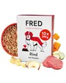FRED Nassfutter Hund Rind mit Nudeln – Monoprotein – 50 % Rindfleisch in Lebensmittelqualität – Getreidefrei – mit Gemüse & Ölen – Alleinfuttermittel für Hunde – 390g Tetra Pak