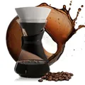 Finum BLOOM AND FLOW - Kaffeebrüher mit Glaskaraffe, Kaffeebereiter, Handbrüh Kaffee, Kaffeezubereiter, Filterkaffee, Pour Over, Kaffeeaufbereiter aus Glas mit Filter, Kaffeekessel, BPA-frei - Schwarz