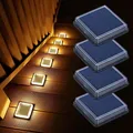 Solar Bodenleuchten Außen - LED Stufenleuchte 50LM 3000K Warmweiß   - 4er Set