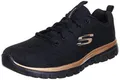 Skechers Damen Graceful Get Connected Sneakers, Black Mesh Rose Gold Trim, 40 EU