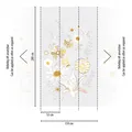 Fototapete Vlies Illustration Wildblumen Blätter Grau Gelb 39210-1 (5,73€/1qm)