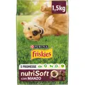PURINA FRISKIES Nutri Soft 5 Versprechen Trockenfutter für Erwachsene Hunde mit Rind, 6 Beutel à 1,5 kg