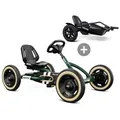 BERG Buddy Retro Green Pedal-Gokart mit Passenger-Trailer