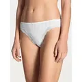 CALIDA Slip Etude Toujours Nadelstreifen-Optik, florale Spitze, Regular-Cut, Jacquard, elastisch weiß L (48/50)