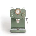 CREATE / THERA RETRO/Halbautomatische Espressomaschine Grün-Sage Matt und Holz / 20bar Druckpumpe, 1100W, 1.25L Wasserbehälter, für gemahlenen Kaffee, 55mm ESE-Pads, mit Dampfgarer, 1100W