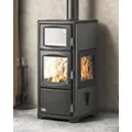 Kaminofen mit Backfach Herdplatte Panoramakamin Dreiseitig Glas Teba TKS 19 Holzofen 12 kW Kamin Ofen Holz Holzherd Kochplatte Küchenofen