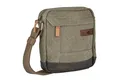 camel active Umhängetasche Air, Canvas Modell aus weichem Lederimitat abgerundet mit Applikationen, khaki