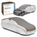 WALSER Hagelschutz Abdeckplane Auto, Auszeichnung Sehr Gut* Hagelschutzplane, TÜV geprüfte* Abdeckplane Perma Protect, Autogarage Abdeckung, Abdeckung Auto Größe 1 Silber