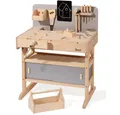 howa Spielwerkbank, Kinderwerkbank aus Holz mit Werkzeugkiste und 32 tlg. Werkzeugset