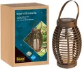 Idena 31243 - Solar LED-Laterne mit warmweißem Licht, aus schwarzem Kunststoff m