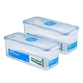 LocknLock Dosen 2er Set HPL844 Vorratsdosen mit Ablaufgitter - 2 Liter - Maße: 278 x 115 x 103 mm - Einfrieren und Mikrowelle geeignet