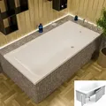 ECOLAM große Badewanne TAMI 190x90 cm Rechteck + Styroporverkleidung befliesbar Acrylwanne für Zwei Wanne Ablaufgarnitur Füße - Weiß