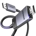UGREEN Displayport auf HDMI Kabel 8K 60Hz 4K 240Hz DP 1.4 zu HDMI 2.1, Aluminium DP auf HDMI Kabel Kompatibel mit 3D HDR HDCP2.3 AMD NVIDIA für HDTV Laptop Projektor Monitor (1M)