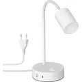ledscom.de Tischleuchte WAIKA, weiß, USB-A, USB-C, inkl. GU10 LED Lampe (3-Stufen-Dimmer, weiß, 6,1W, 609lm)