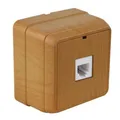 Aufputz Netzwerkdose Cat5 Eiche Holzoptik RJ45 Anschlussdose 1-fach BRON