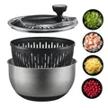 SILBERTHAL Salatschleuder Edelstahl 4,5l groß & rutschfestem Boden - Salad Spinner mit Kurbelantrieb & Stopptaste - BPA-frei & Spülmaschinenfeste Schüssel