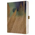Sigel JN859 Notizbuch A5 liniert, stärkeres 100 g Papier, Geschenkbuch Jolie, Hardcover aus Kraftpapier, 192 Seiten, blau, gold, vegan, aus nachhaltigem Papier