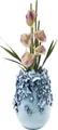 Design Deko Vase Butterflies, hellblau, Keramikvase für Kunstpflanzen, Schmet...