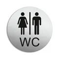 Schild Damen Herren WC Türschild Toilettenschild Ø 100 mm Stärke 1 mm Alumini...
