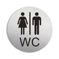 Türschild Schild WC Damen Herren Toiletten Ø 100 mm Aluminium selbstklebend