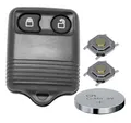 mt-key Auto Schlüssel Gehäuse 2 Tasten + 2X Mikrotaster + 1x passende CR2032 Knopfzelle, CR2032 (3 V), für Ford Funk Fernbedienung