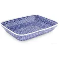 Bunzlauer Keramik Auflaufform Bunzlauer Keramik 1,2 L Auflaufform eckig 25,5x19,5x4,5cm Dekor 120, Keramik lila