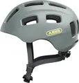 ABUS Fahrradhelm Youn-I 2.0 - mit Licht für Kinder, Jugendliche und junge Erwachsene - für Mädels und Jungs - Grau, Größe S (48-54 cm)