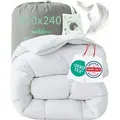Welldora Komfort Bettdecke 220x240 Winter - 100% Extraweiche Federn & Daunen - Allergiker Decke - Dicke extrawarme Winterdecke Daunendecke,