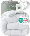 Welldora Komfort Bettdecke 220x240 Winter | 100% Extraweiche Federn & Daunen | Fachärztlich geprüft, Oeko-Tex, Allergiker | Zertifiziert für Tierwohl | Dicke extrawarme Winterdecke Daunendecke
