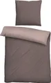 biberna Melange-Flanell Bettwäsche 0840500 MELANGE UNI color: braun, size: 1x 135x200 cm + 1x 80x80 cm