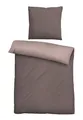 biberna Melange-Flanell Bettwäsche 135x200 cm, 2-teilig mit Kissenbezug 80x80 cm, 100% Baumwolle, Biber, mit Paspel, wärmend & weich, Reißverschluss, Winterbettwäsche, Uni, braun, Modell 0840500