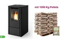 Pelletofen THELMA 9,5 KW Pelletheizung Ofen Pelletkamin mit 1050 Kg PELLETS