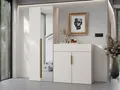 MIRJAN24 Garderoben-Set Kerkin II, (2er-Set, Kleiderschrank, Kommode), Frontspiegel, Metallgriffe in der Farbe Gold