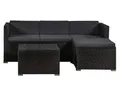 Polyrattan Sofagarnitur, Outdoor, mit weichen Kissen, 178 x 69 x 65 cm - A
