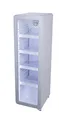 Gastro-Cool Glastürkühlschrank, Getränkekühlschrank, schmal, Retro Design, silber-weiß, GCGD135