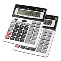 HIHUHEN Taschenrechner, Geschäft Standard-Taschenrechner Dual-Power (Solar und Batterie) Tischrechner (2 x Calculator)