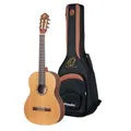 Ortega Guitars Konzert Gitarre Linkshänder – 4/4 – Family Series – Inklusive Gig Bag – Zeder, Mahagoni, Natur (R122L)
