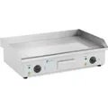 Royal Catering Doppel Elektro Grillplatte - 73 cm - - glatt - 2 x 2200 W - Silber