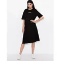Armani Exchange für Damen. 8NYACFYJG3Z1200 Schwarzes kurzärmeliges Kleid (S), Lässig, Baumwolle, Kurzarm